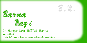 barna mazi business card